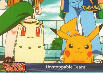 2001 Topps Pokemon Johto (UK) #SNAP05 Unstoppable Team! Front